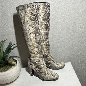 Sam Edelman Faux Snakeskin Hai Knee-High Boots,Sz 6.5, w/2.5 in.heel-a Must-Have